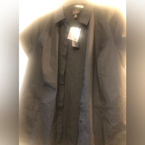 Worthington Black Short Sleeve Button Down Collar Blouse Woman’s Size 0X